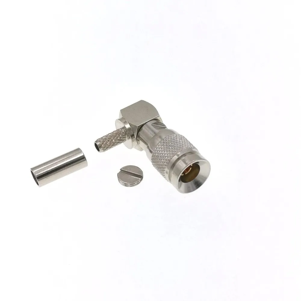 10 шт. DIN 1 0/2 3 мужской правый угол RF разъем обжимной RG174 RG316 LMR100 кабель|cable connector