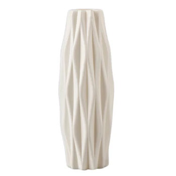 

Flower Vase Decoration Home Plastic Vase White Imitation Ceramic Flower Basket Nordic Decoration Vases (White)