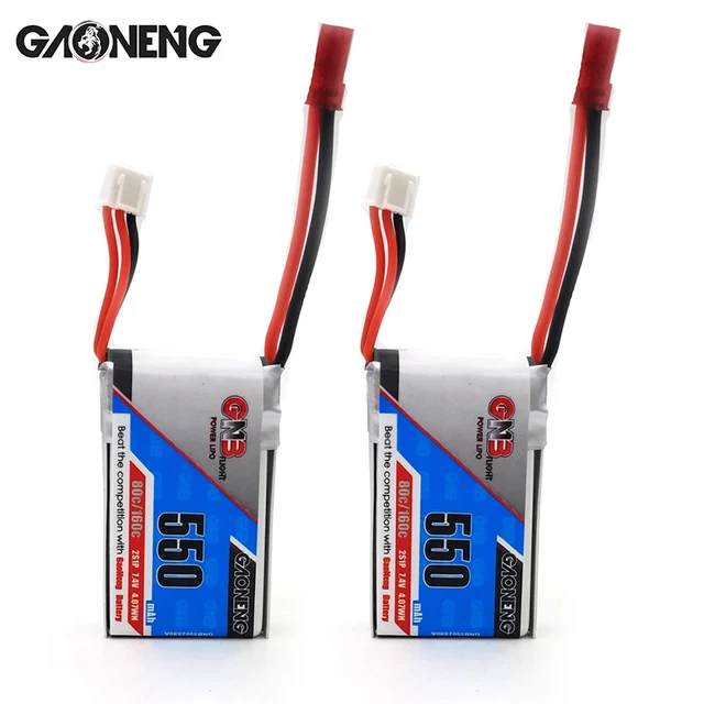 2PCS Gaoneng GNB 550mAh 2S 7.4V 80C/160C Lipo battery JST XT30 Plug for Aurora 90 Emax babyhawk Mini FPV Racing Drone Parts