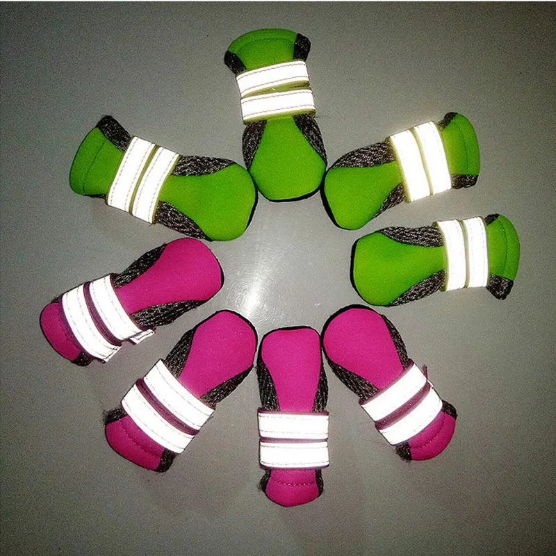 

4PCS/set Pet Shoes For Small Dogs Chihuahua Breathable Dog Shoes High Lumen Dog Boots Socks Shoe Pets Small Dogs Accessories 3-X