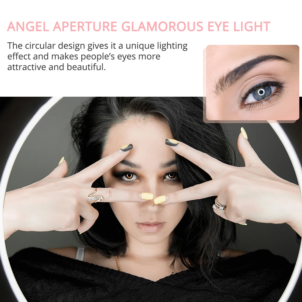 SPASH RL-12A LED Ring Light Photography Lighting Bi-color 3200K 5500K CRI90 Ring Lamps for Vlog Camera Youtube Photo Lamp 14inch 4
