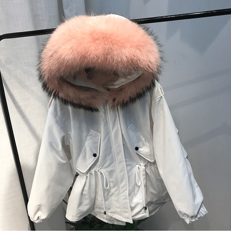 Стиль пуховик женский короткий корейский стиль Dongdaemun большой воротник из натурального меха толстое повседневное пальто поколение