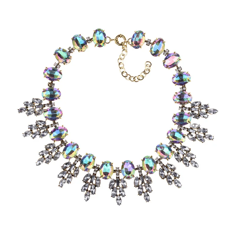 Amazon Hot Selling Necklace Cross Border Accessories New Products Europe And America Fashion Retro Crystal Leaf Pendant