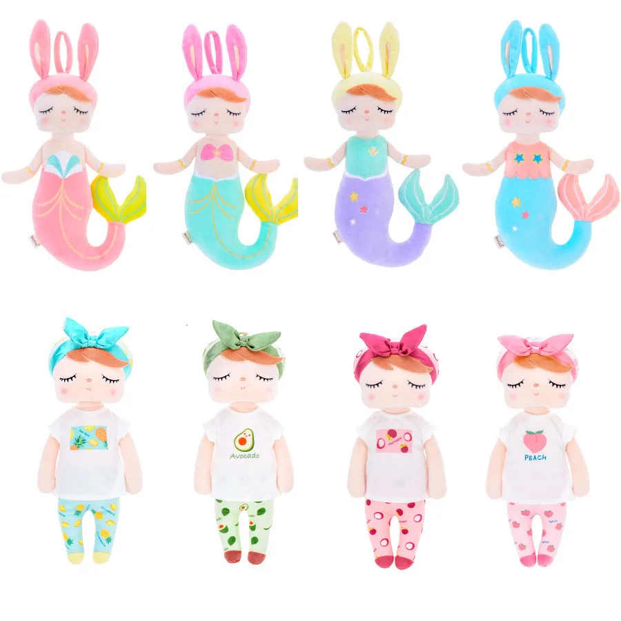 38 см Kawaii Metoo Плюшевые игрушки Анжела Русалочка Фруктовые Куклы девушка мечты плюшевый кролик набивной Рождественский подарок игрушки для детей девочка