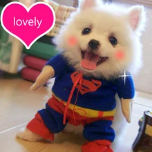 Одежда для маленьких собак с Суперменом, пальто, куртка для домашних животных, одежда для чихуахуа, плащ Супермена, забавная одежда с французским бульдогом