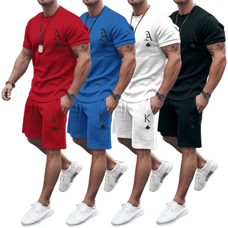Cotton men's Casual Set Summer Short Sleeve T Shirt +Shorts Printed Male Tracksuit high quality Men's Clothing 2 Pieces set - Image 6