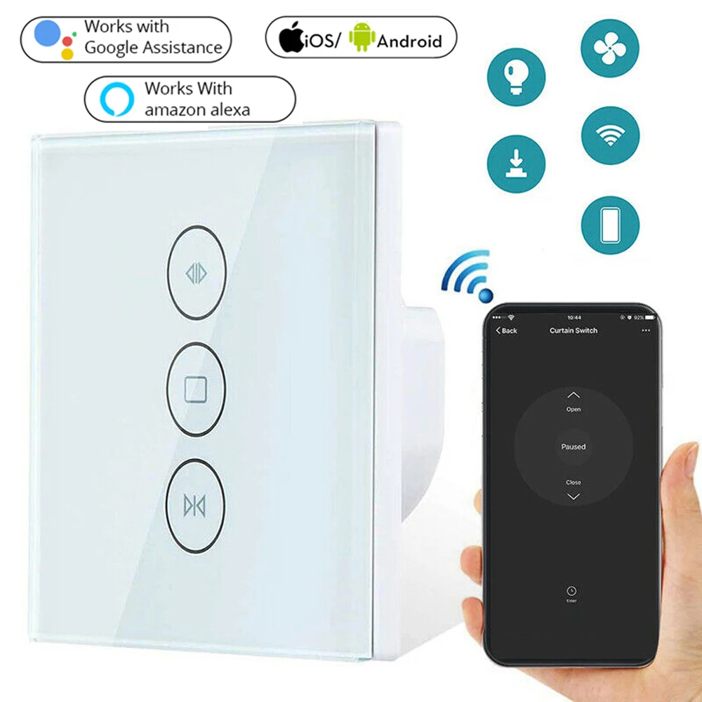 

Smart Life WiFi Curtain Switch for Electric Motorized Curtain Blind Roller Shutter Google Home, Amazon Alexa Voice Control
