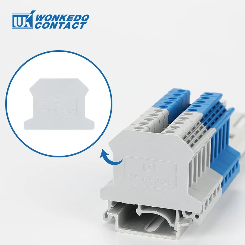 End Cove Enclosurer 10Pcs For UK Series Din Rail Terminal Block Universal Wire Electrical Connectors Accessories