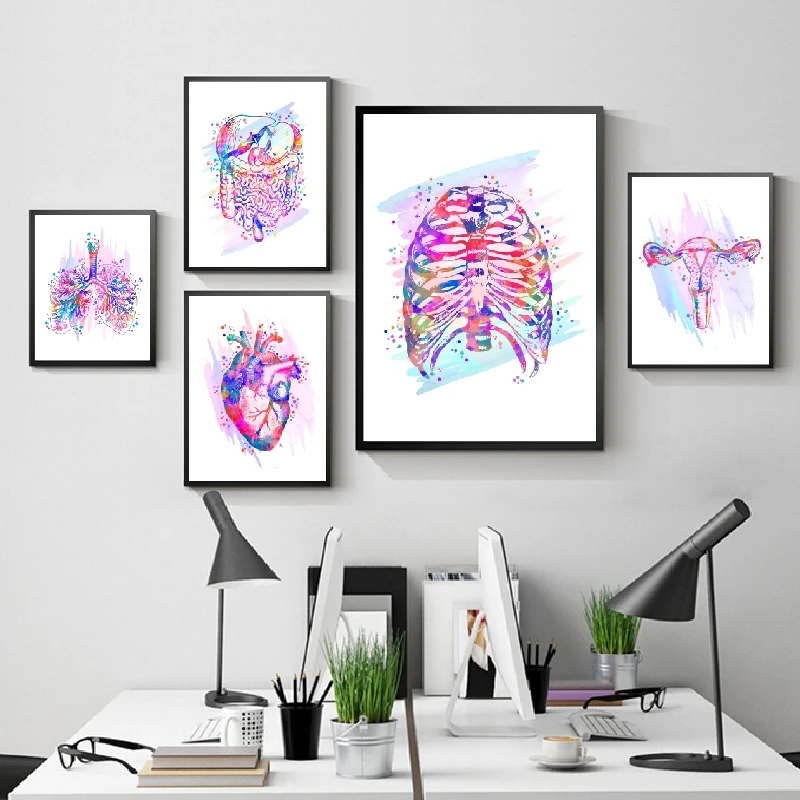 5D Diamond Painting Human Anatomy Organ Poster Embroidery Brain Heart Lung Liver Rib Cross Stitch Kit Mosaic Decoration | Дом и сад