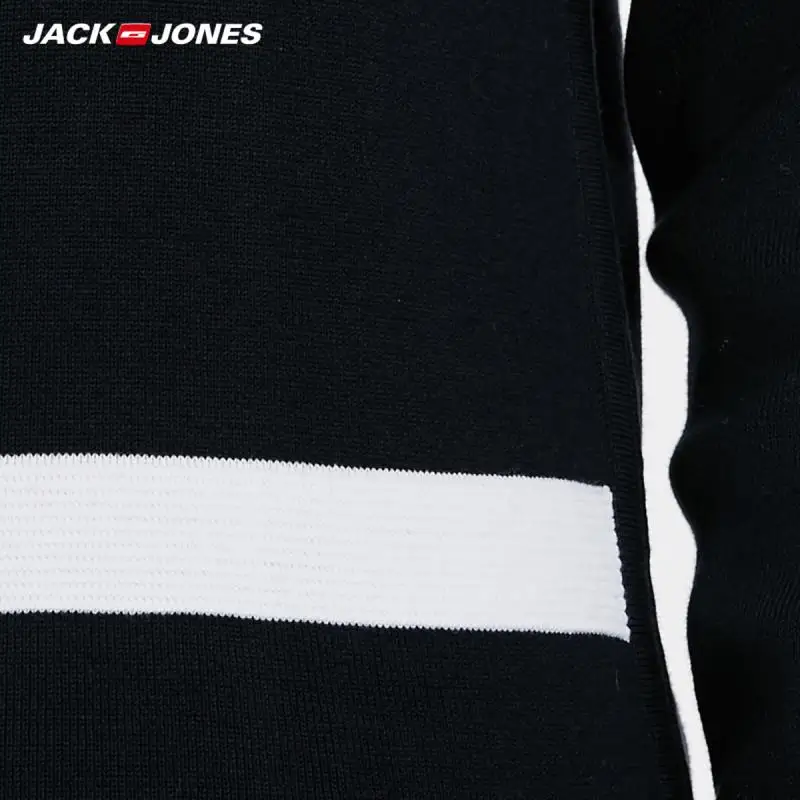 JackJones зимний мужской хлопковый контрастный полосатый свитер Топ Повседневная мужская одежда 218424506