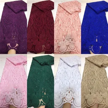 

African Milk silk Lace Fabric 2021 High Qulity Latest Nigerian Wedding Lace Fabrics Embroidered Tulle French Laces Material