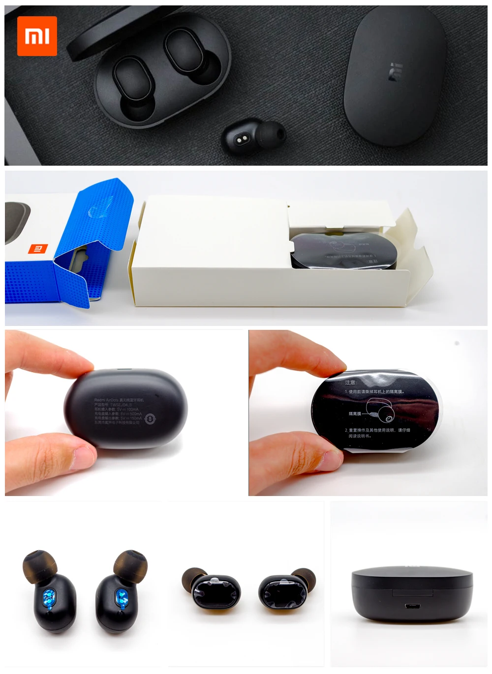 Xiaomi Redmi Airdots СПЦ Bluetooth 5,0 наушники стерео беспроводной Active шум отмены с микрофоном громкой связи AI управление