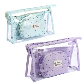 

Portable Cosmetic Bags Set Of 3 Different Sizes Makeup and Toiletry Pouch Purse Bag for Travel or Daily Use
