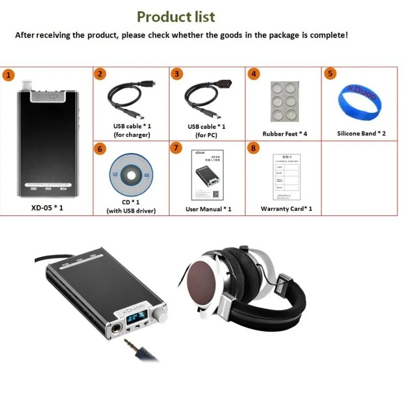 New XDuoo XD 05 DSD Decoding Headphone AMP Portable Audio DSD256 PCM 384KHZ Bass DXD DAC With OLED Display