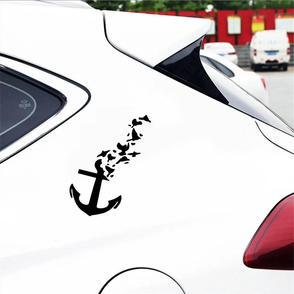 

Flying bird and anchor Car Sticker automobile Decals decor ANY SIZE Removable Vinyl Car Rear window door Sticker Decal HY1715