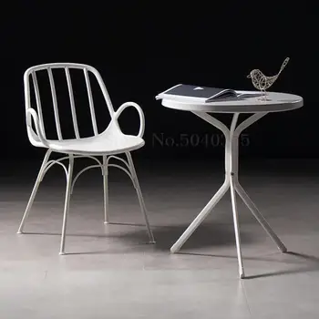 

Nordic style simple casual cafe table tea snack bar wrought iron round table creative business negotiation table