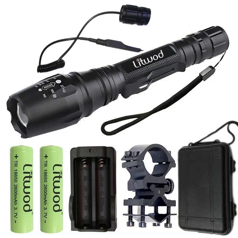 Litwod Z20 Корабль из Российской Федерации светодиодный фонарь XM-L2/T6 Zoom для 2x18650 батареи время работы 10 часов