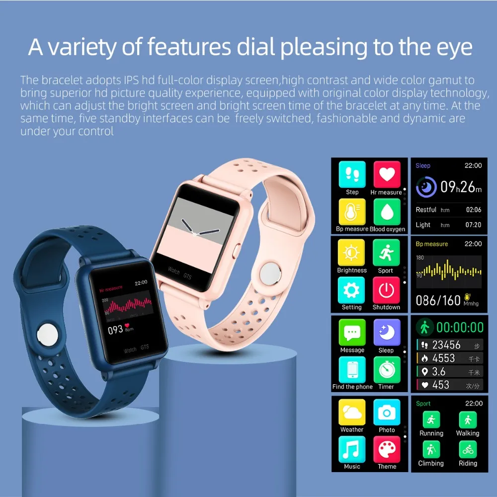 Hollvada спортивные водонепроницаемые Смарт-часы P8 Bluetooth умные часы для Apple IPhone Xiaomi монитор сердечного ритма фитнес-трекер часы