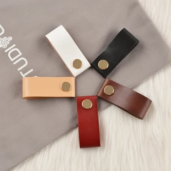 Handmade Leather Pull Handle Europe Style Soft Minimalist Door Cupboard Drawer Kitchen Cabinet Dresser Knobs Furniture Hardware