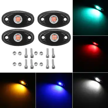 

4Pcs Red/Green/Blue/Yellow/White Color LED Rock Light Underglow Underbody Atmosphere Deck Lamp for Offroad Truck UTV Marrine
