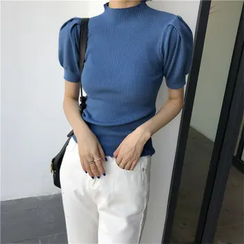 

HziriP 2020 Elegant Soft All-Match Women Knitted Basic Loose Short-Sleeved Brief Sweet Stylish Girls Cute Chic Gentle Sweaters