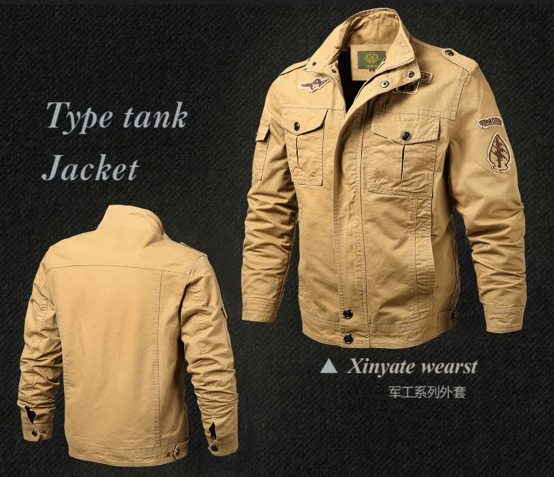 Autumn MEN'S Wear Large Size Jacket American-Style Washing Army Workwear MEN'S Casual Jacket Handsome Fashion