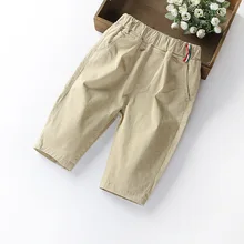 Летние однотонные шорты-бермуды в Корейском стиле для мальчиков детские шорты их чистого хлопка 100-150