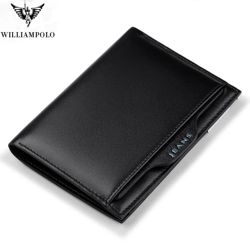 

Fashion Removable Card Holder Wallet Genuine Leather Men Slim Wallet Business ID Credit Card Small Thin Purse wallets For male