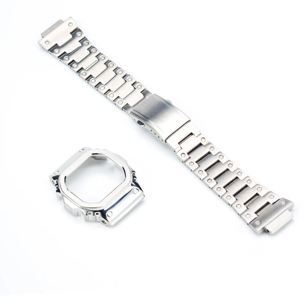 DW5600 5610 Watch Metal Set Watchband Watch Bezel Accessories 100%Stainless Steel Seven Colors