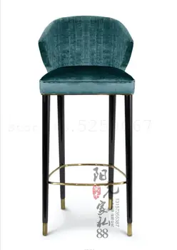 

American Real Wood Chair European Cloth Art Stainless Steel Stool Contemporary And Contracted The Receptionist Nordic Bar Chairs