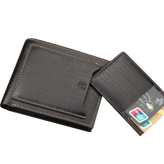 Wallet man short men horizontal wallet youth ultra-thin driver's license wallet