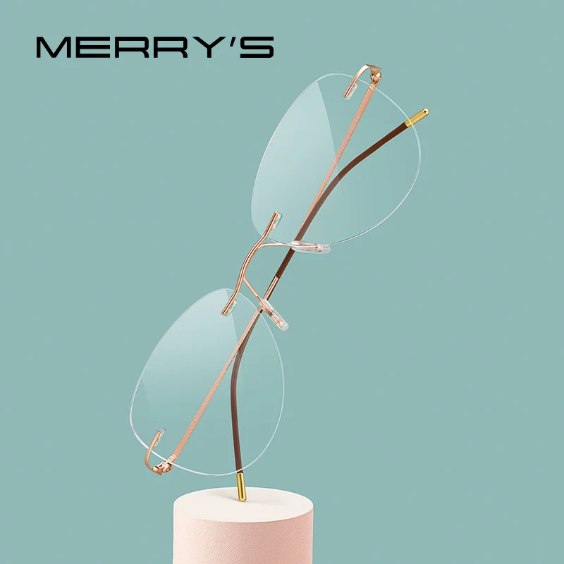 Women Eyewear Frames Titanium Alloy Rimless Ultralight Frameless Fashion Optical Frames S2888