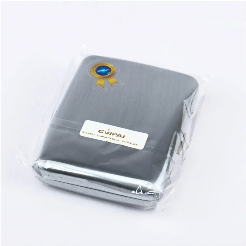 Рисунок поверхности металла серебро сигареты коробки для 16 сигарет Портативный