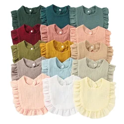Baberos de algodón para bebé, paño para eructar, gasa con volantes, toallas para Saliva para niños y niñas, accesorios para niños pequeños, bufanda infantil