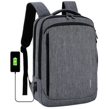 

Laptop Backpack Mens Male Backpacks Business Notebook Mochila Waterproof Back Pack USB Charging Oxford Bags Travel Bagpack Gray
