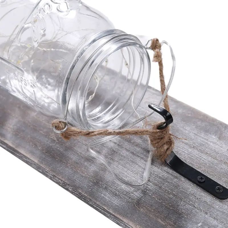 Деревенский DIY Mason Jar бутылка цветок светодиодный Сказочный свет на стену канделябр для дома Свадебные украшения реквизит