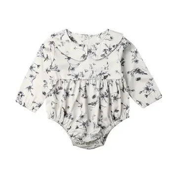 

Newborn Baby Girl Floral Jumpsuit Bodysuit Playsuit Clothes Outfits Girls Floral Long Sleeve Bodysuits Clothing