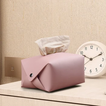 

2020 Leather Tissue Box Holder Cover Napkin Case Table Car Room Office Elegant New PU Tissue Boxes