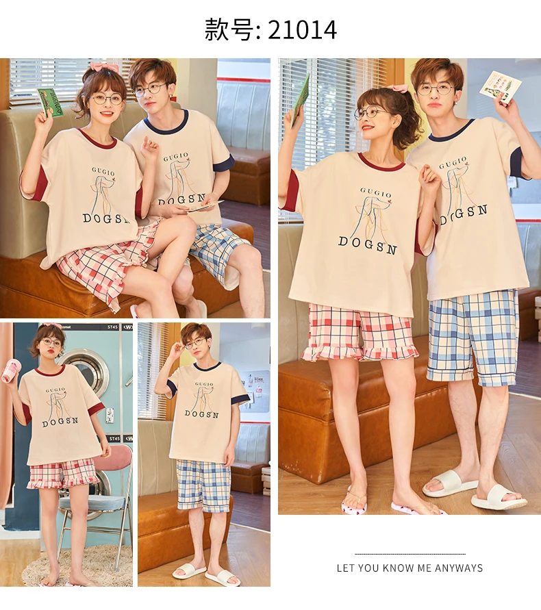 mens pajama pants Fashion Couples Matching Pajamas Plus Size M-3XL Summer Cotton Short Sleeve Shorts Nightwear Kawaii Bear Cartoon Women Sleepwear silk pajamas