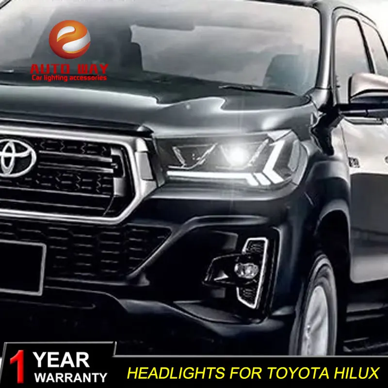 Стайлинг автомобиля чехол для передней фары TOYOTA HILUX vigo 2015 UP светодиодный ная фара
