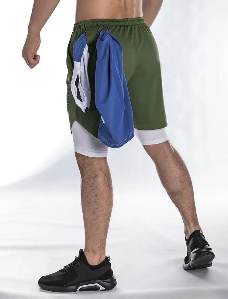 Brand New Summer Men's Double layer Shorts Quicky Dry Running Training Fitness Sportswear Sweat Shorts Workout Shorts 3XL Brand New Summer Men's Double layer Shorts Quicky Dry Running Training Fitness Sportswear Sweat Shorts Workout Shorts 3XL