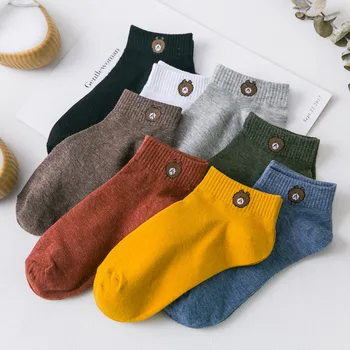 

Kawaii Short Ankle Sock Funny Cute Women Socks Breathable cute Comfortable Cartoon bear Women Socks Fashion