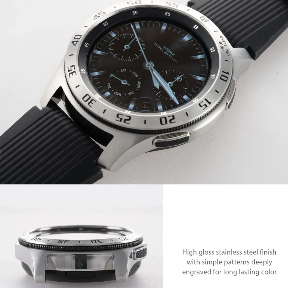 22 мм ободок для Galaxy Watch 46 мм/Galaxy gear S3 Frontier ободок кольцо клейкая крышка защита от царапин нержавеющая сталь