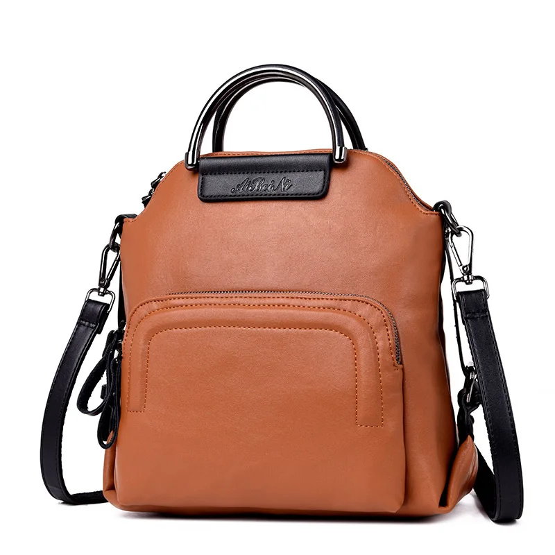 

New Style Hand Backpack Women's Dual Purpose Backpack Genuine Leather Europe And America Versitile Fashion Hot Selling WOMEN'S B