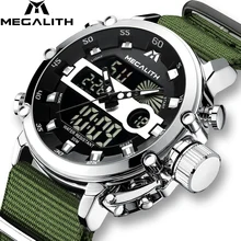 ^^Best Offers Relogio Masculino MEGALITH Sport Waterproof Watches Men Luminous Dual Display Alarm Top Brand Luxury Quartz Watch Wholesale 8051 ^^Best Offers Relogio Masculino MEGALITH Sport Waterproof Watches Men Luminous Dual Display Alarm Top Brand Luxury Quartz Watch Wholesale 8051