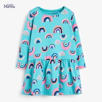 

Little maven dress European Clothing Fashion Girls Clothes Cotton Girl Long Sleeve Dress Autumn 4 Years Girls Dresses Vestidos