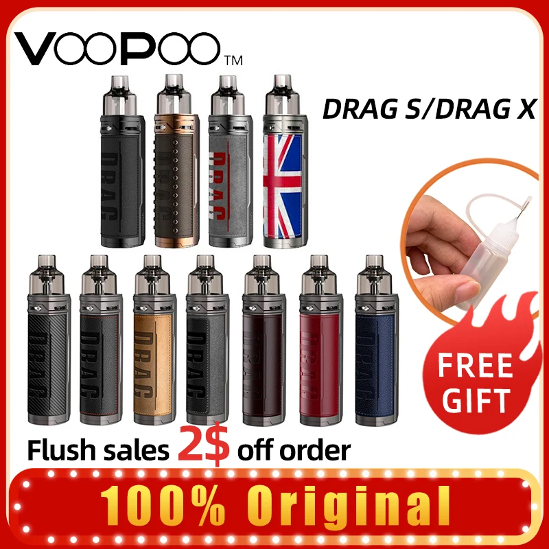 Оригинальный VOOPOO Drag X S Pod Vape Kit 80 Вт 60 4 5 мл картридж GENE.TT Chip PnP VM1 VM5 VM6 Coil электронная