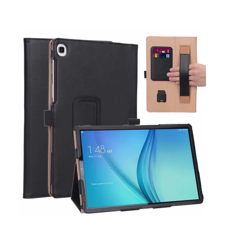 

Luxury Folio PU Cover For Samsung Galaxy Tab A 10.1 S5e 10.5 2019 SM-T510 T720 T515 Handstrap Flip Case 20PCS/Lot