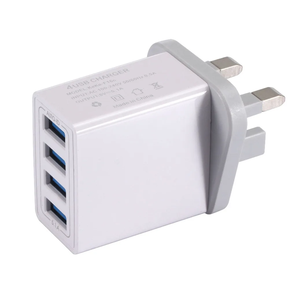 Ouhaobin USB зарядное устройство UK настенное зарядное устройство USB адаптер 4 порта 5.1A быстрая зарядная станция зарядное устройство для смартфонов usb-хаб зарядное устройство
