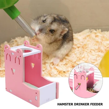 

2 in 1 Hamster Automatic Feeder Drinking Fountain Food Bowl Drinking Water Bottle Holder Basin Bracket Pet Supplies
